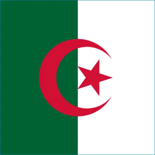 Flag of Algeria with red crescent and star for Algeria Travel Data eSIM connection