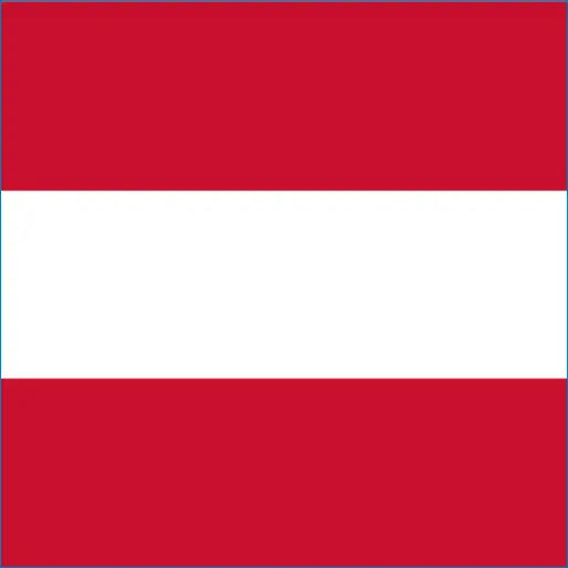 Flag of Austria with red and white stripes for Austria travel eSIM connectivity