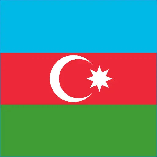 Flag of Azerbaijan with blue, red, and green stripes for Azerbaijan Travel eSIM