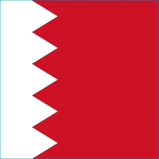 Flag of Bahrain with white serrated stripe, perfect for your Bahrain eSIM travel adventures