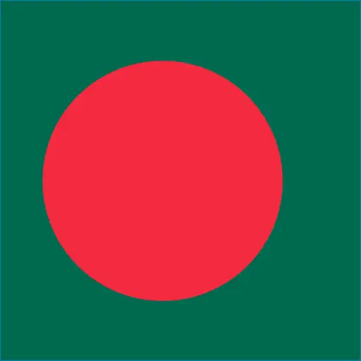 Red circle on green background for Bangladesh Travel eSIM data roaming connectivity