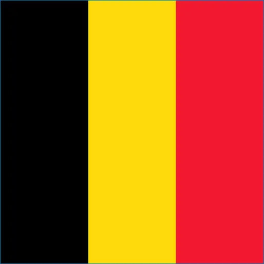 Flag of Belgium with black, yellow, red stripes for Belgium Travel eSIM connectivity