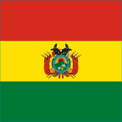 Flag of Bolivia with red, yellow, green stripes for Bolivia travel eSIM connectivity