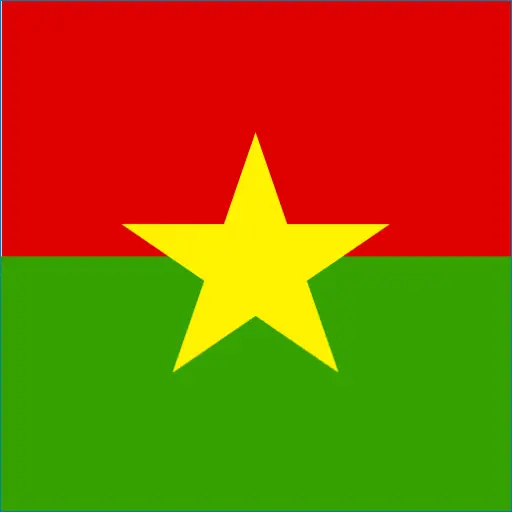 Flag of Burkina Faso with red and green stripes and a yellow star for Faso travel eSIM
