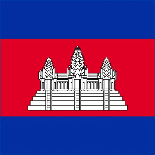 Flag of Cambodia with Angkor Wat on a red background, perfect for Cambodia travel eSIM