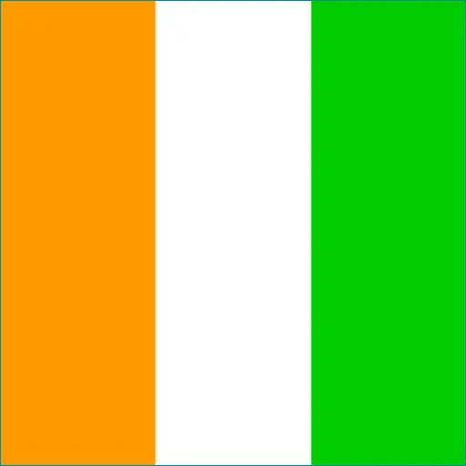 Côte d’Ivoire flag with orange, white, green stripes for Côte d’Ivoire Travel eSIM