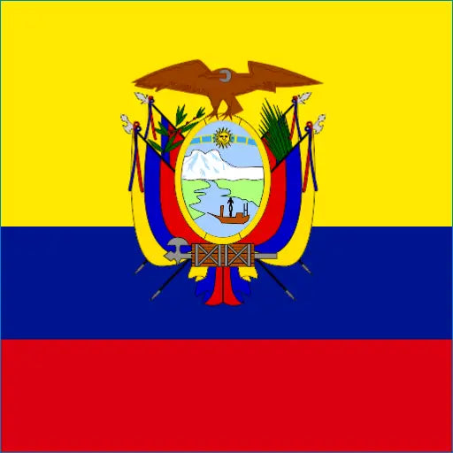 Flag of Ecuador with coat of arms for Ecuador Travel eSIM Data Roaming connectivity