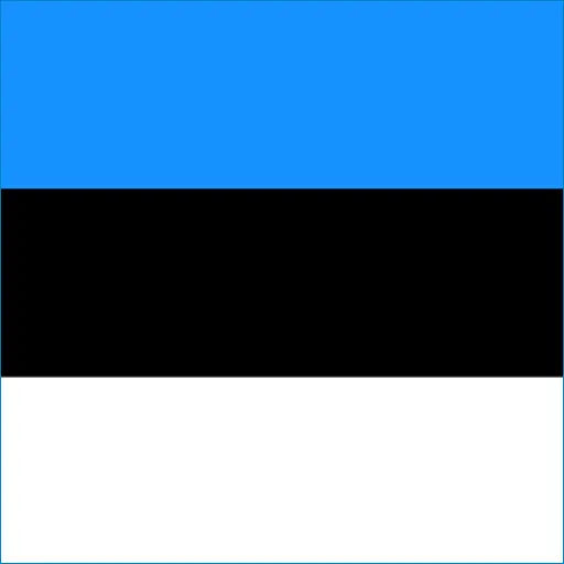 Flag of Estonia with blue, black, and white stripes for Estonia travel eSIM connectivity