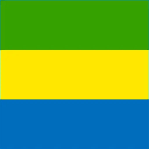 Flag of Gabon with green, yellow, and blue stripes for Gabon travel eSIM connectivity