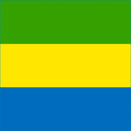 Flag of Gabon with green, yellow, and blue stripes for Gabon travel eSIM connectivity