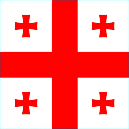 Flag of Georgia featuring red crosses, ideal for Georgia Travel eSIM data roaming