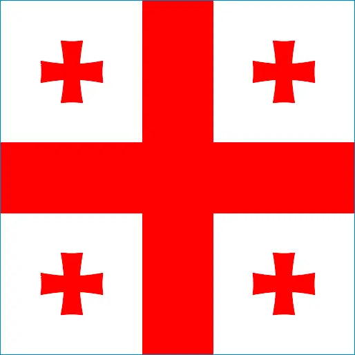 Flag of Georgia featuring red crosses, ideal for Georgia Travel eSIM data roaming