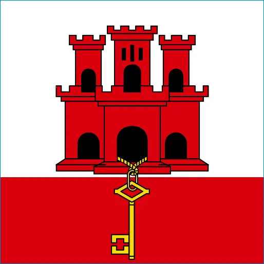 Red castle with three towers and a golden key, perfect for Gibraltar Travel eSIM