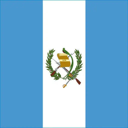 Flag of Guatemala with emblem, perfect for your Guatemala Travel eSIM needs