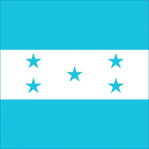 Honduras flag with three stripes and five stars for Honduras travel eSIM connectivity