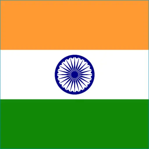 Flag of India with saffron, white, and green stripes for India Travel eSIM connectivity