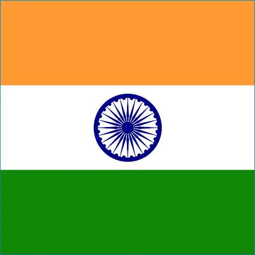 Flag of India with saffron, white, and green stripes for India Travel eSIM connectivity