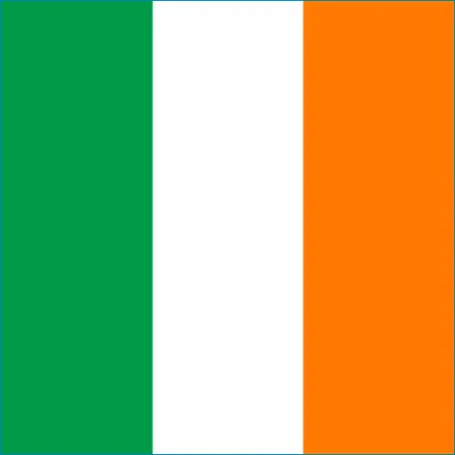 Flag of Ireland with green, white, and orange stripes for Ireland Travel eSIM connectivity