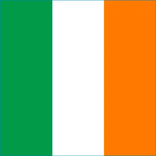 Flag of Ireland with green, white, and orange stripes for Ireland Travel eSIM connectivity