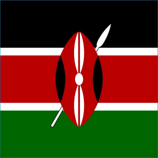 Flag of Kenya with stripes and shield for Kenya Travel eSIM connectivity