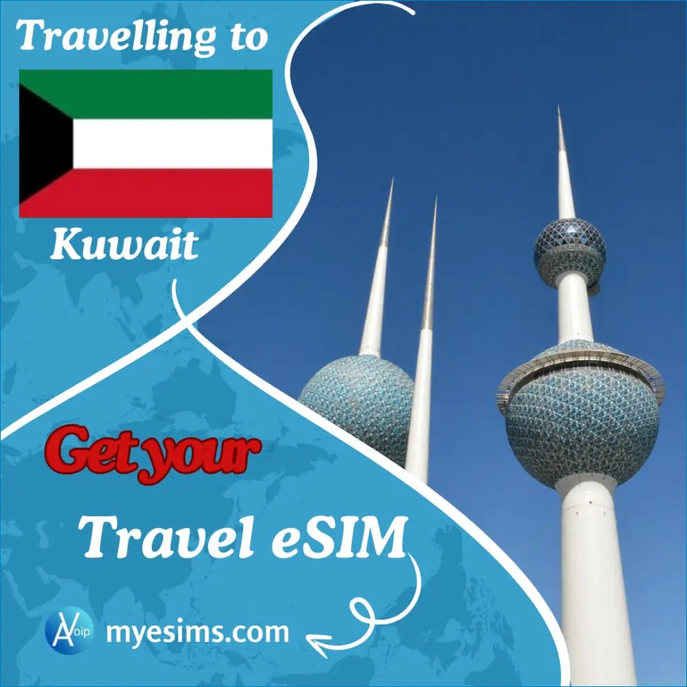 Kuwait Towers with spherical tops, perfect for staying connected with Kuwait travel eSIM