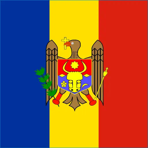 Flag of Moldova with eagle emblem, perfect for Moldova travel eSIM connectivity