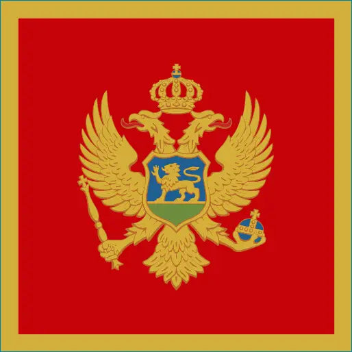 Montenegro Flag with double-headed eagle on red, perfect for Montenegro travel eSIM