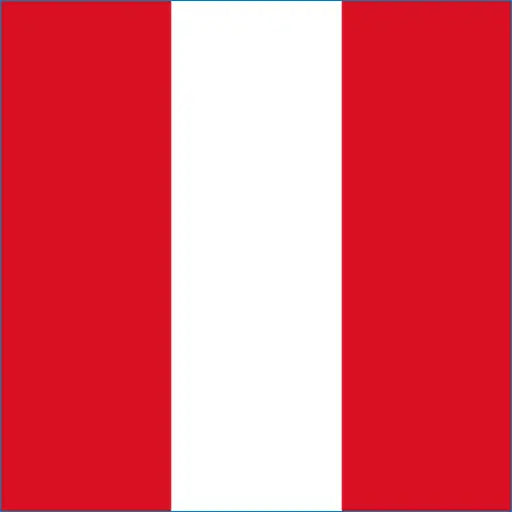 Flag of Peru with red and white stripes for your Peru travel eSIM connectivity needs