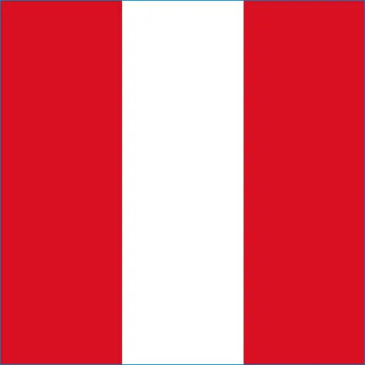 Flag of Peru with red and white stripes for your Peru travel eSIM connectivity needs