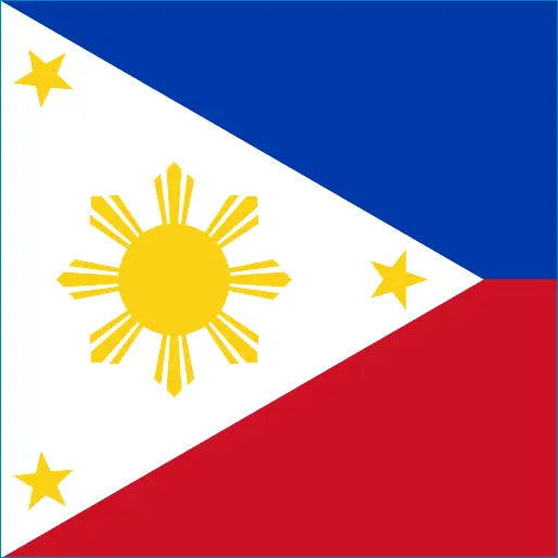 Philippines flag with triangle, stripes, sun, and stars for Philippines travel eSIM Adventures