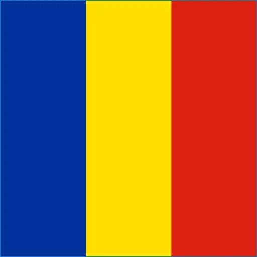 Flag of Romania with blue, yellow, and red stripes for Romania Travel eSIM users