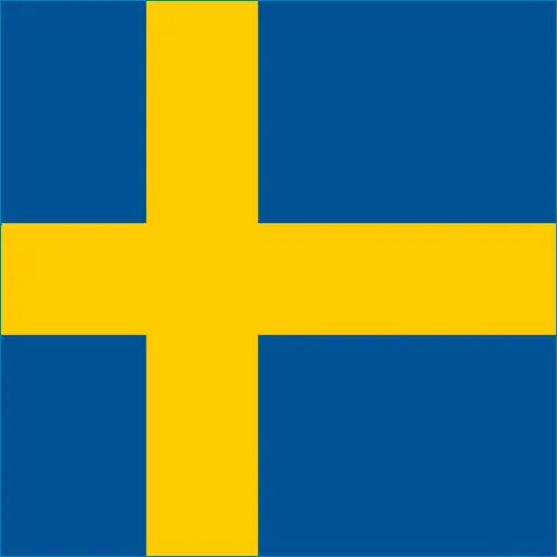 Flag of Sweden with blue background and yellow cross for Sweden travel eSIM adventures