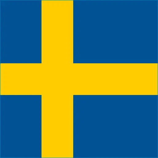Flag of Sweden with blue background and yellow cross for Sweden travel eSIM adventures