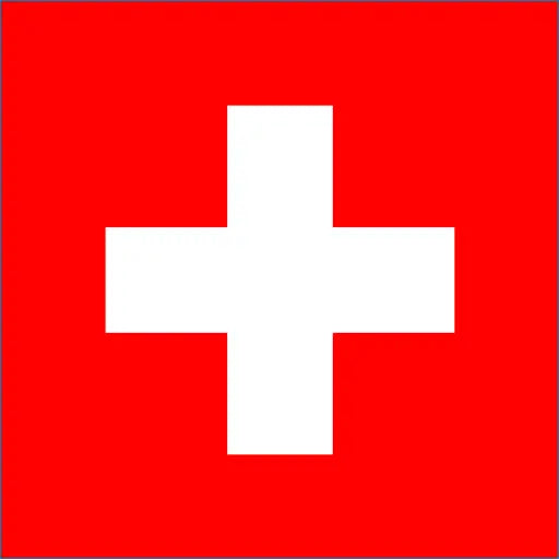 White cross on red for Switzerland Travel eSIM offering 5G internet connection