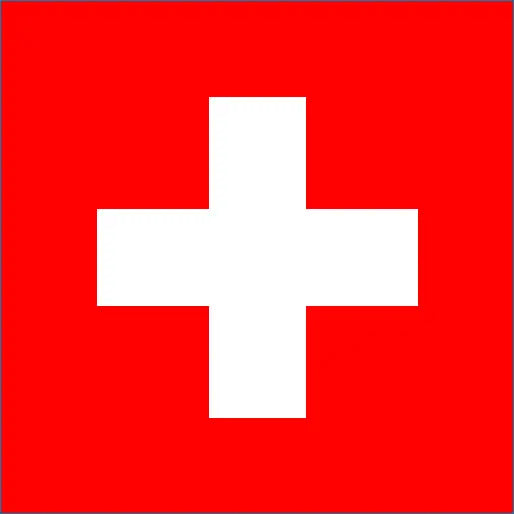 White cross on red for Switzerland Travel eSIM offering 5G internet connection