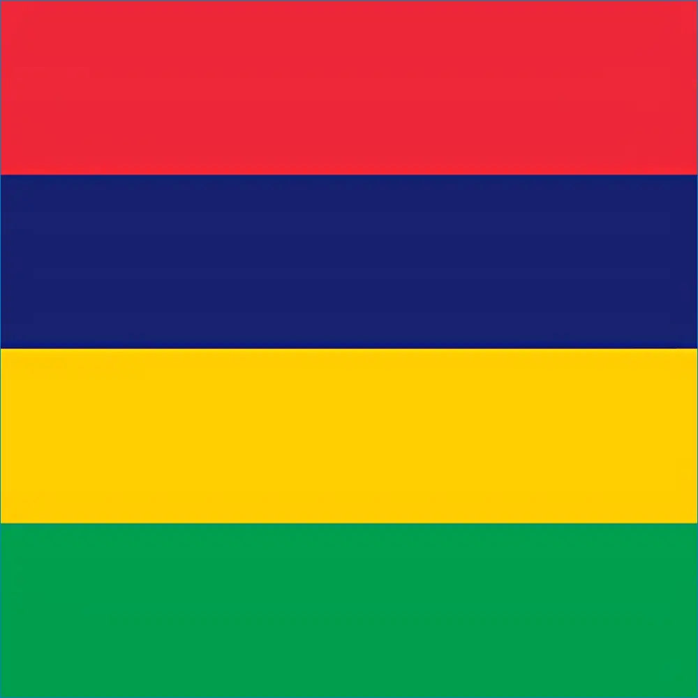 Mauritius flag with red, blue, and green horizontal stripes, ideal for travel esim data plan